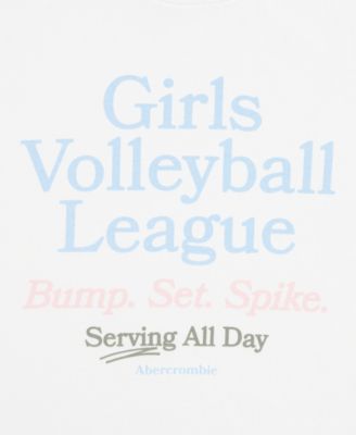 Girls' Volleyball League Oversized Crewneck T-Shirt