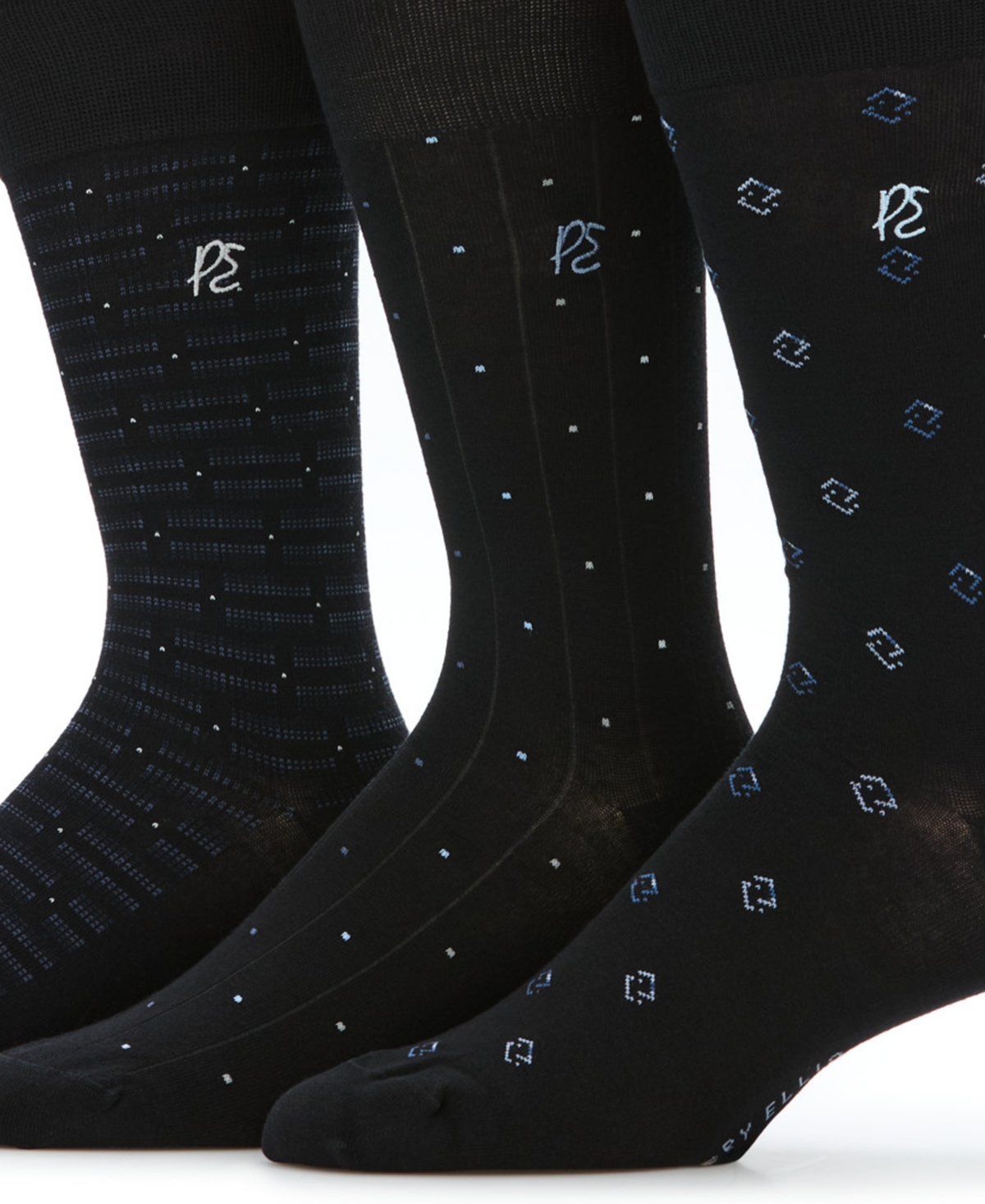 Perry Ellis Portfolio Men's Neats Patterned Crew Dress Socks, 3-Pack