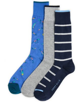 Men's Lures and Stripes Patterned Crew Socks, 3-Pack