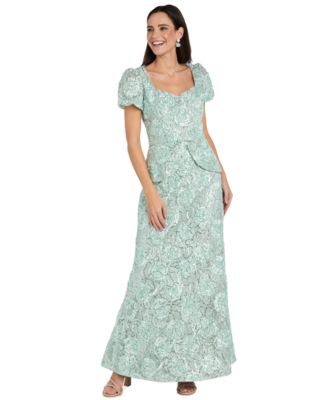 Women’s Puff-Sleeve Peplum Ball Gown