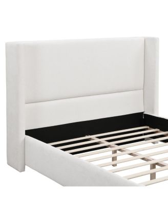 Elegant Fabric Upholstered Bed with Tall Headboard