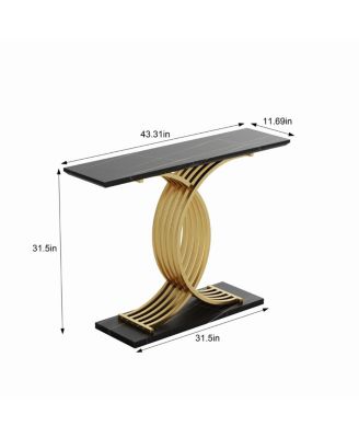 Gold Intertwined Metal Legs Luxury High-End Entryway Accent Console Table