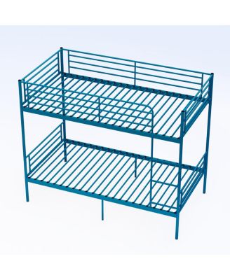  Metal Twin Over Twin Bunk Bed with Ladder