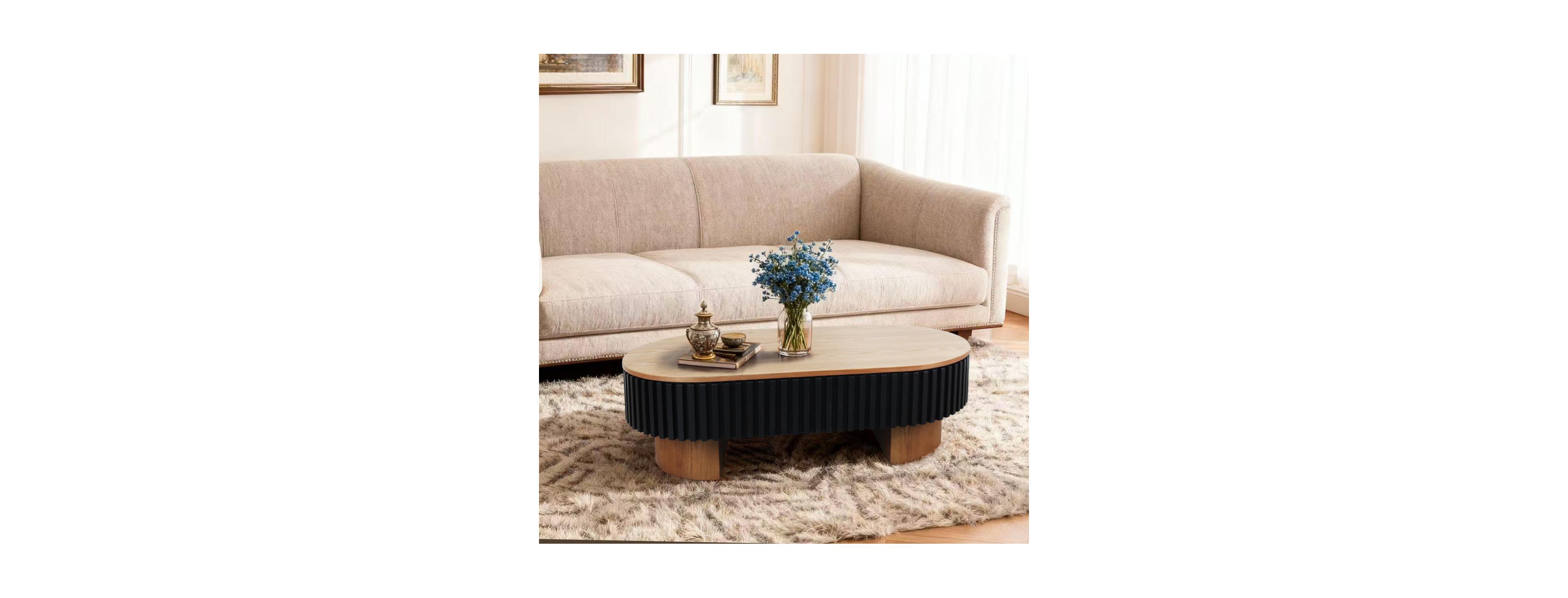 Streamdale Furniture Elliptical coffee table with storage