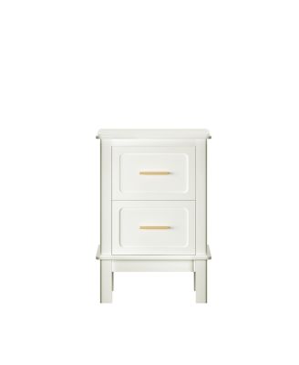  Modern 2-Drawer Nightstand with Gold Handles
