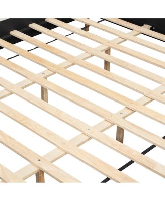 King Size Boucle Upholstered Bed Frame with Wingback Headboard