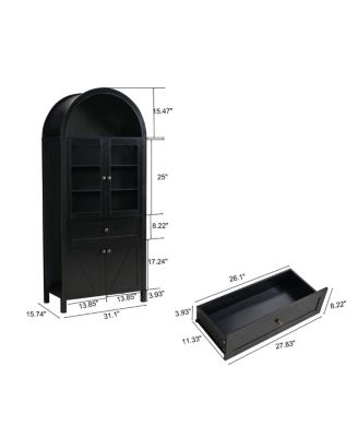 Dome Cabinet, Black, high-quality materials, antique craftsmanship, large storage