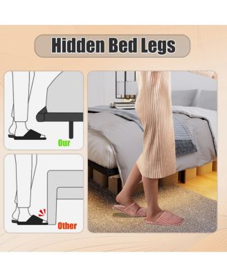 Bed Frame, Heavy Duty, LED Light, No Noise