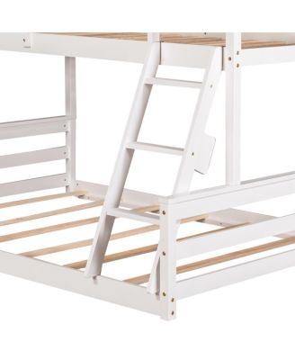 Twin over Full House Bunk Bed with Built-in Ladder