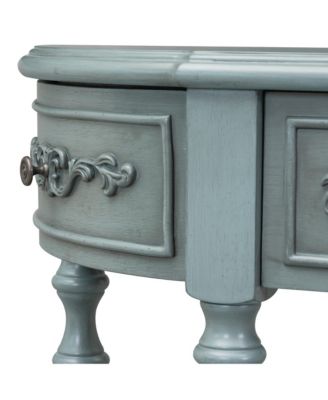  52" Modern Curved Console Table w/ Drawers & Shelf