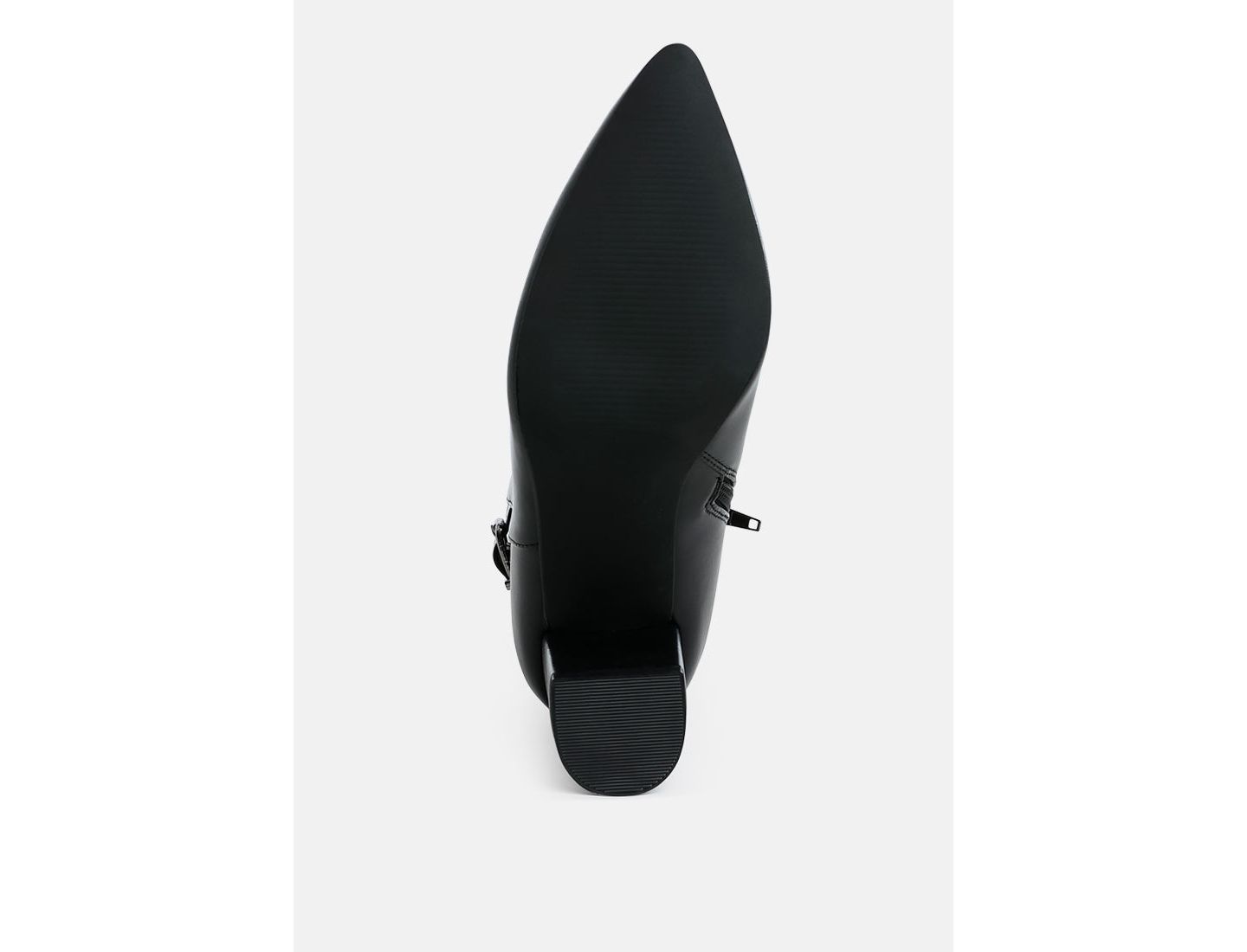 Женские ботинки London Rag Conchos Belt Detail Block Heel, цвет: Чёрный гладкий — фото 7