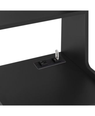 Nightstands Set of 2, Charging, Night Light, Bookshelf, Storage