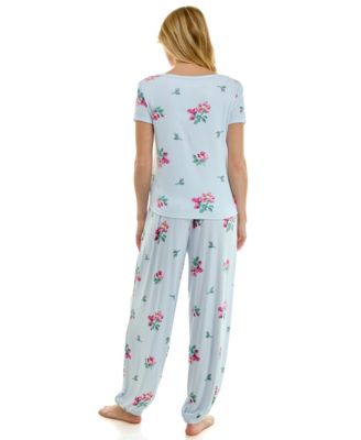 Women's Short-Sleeve T-Shirt & Balloon Pants, 2-Piece Pajama Set