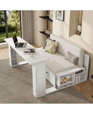  Full Size Daybed with Removable Desk & Storage Drawers