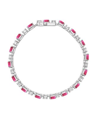 Lab-Grown Sapphire (8.5 ct. t.w.) and White Sapphire (3.25 ct. t.w.) Bracelet in Sterling Silver (Also Available in Ruby)