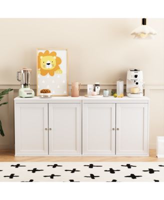 Kitchen Storage Cabinet with Double Doors & Adjustable Shelves