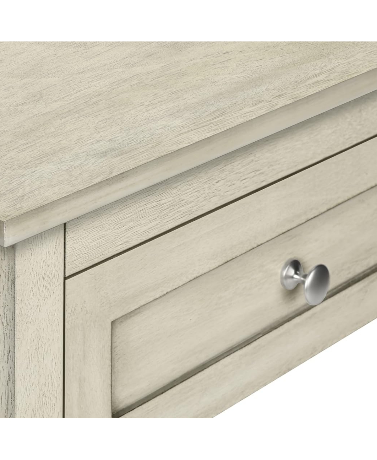 Streamdale Furniture Antique White Key West End Table, Washed 19" x 15.75" x 25