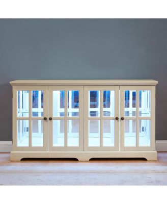 LED Curio Display Cabinet with Glass Doors & Adjustable Shelves