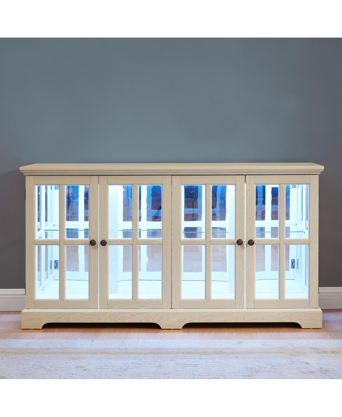 Streamdale Furniture Led Curio Display Cabinet with Glass Doors & Adjustable Shelves