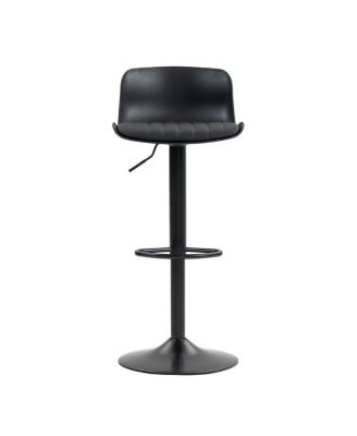 Streamdale Bar Stools Set of 2 - Modern PU Leather Counter Height Swivel Chairs - Black