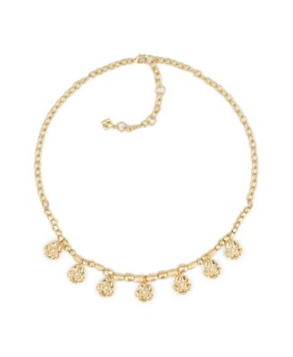 Gold-Tone Beaded Charm Necklace