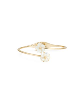 Gold-Tone Fruit Collection Flower Cuff Bangle