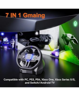 V900 GEN2 Racing Wheel Bundle- 270/290 Rotation, Vibration, Hall Pedals and Paddle Shifters.