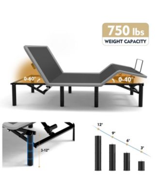 Adjustable Bed Frame Queen w/ Massage, USB, LED, Remote