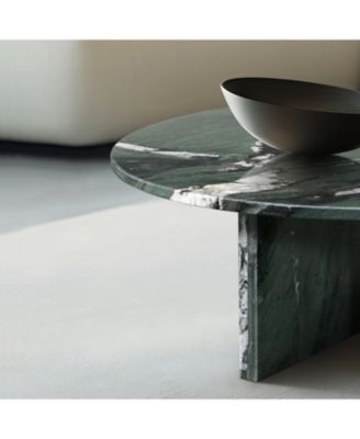 Streamdale Green Marble Coffee Table - Ø27.6" Natural Stone Living Room Table
