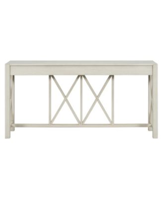  60" Acacia Console Table - Crisscross Design & 4 Drawers