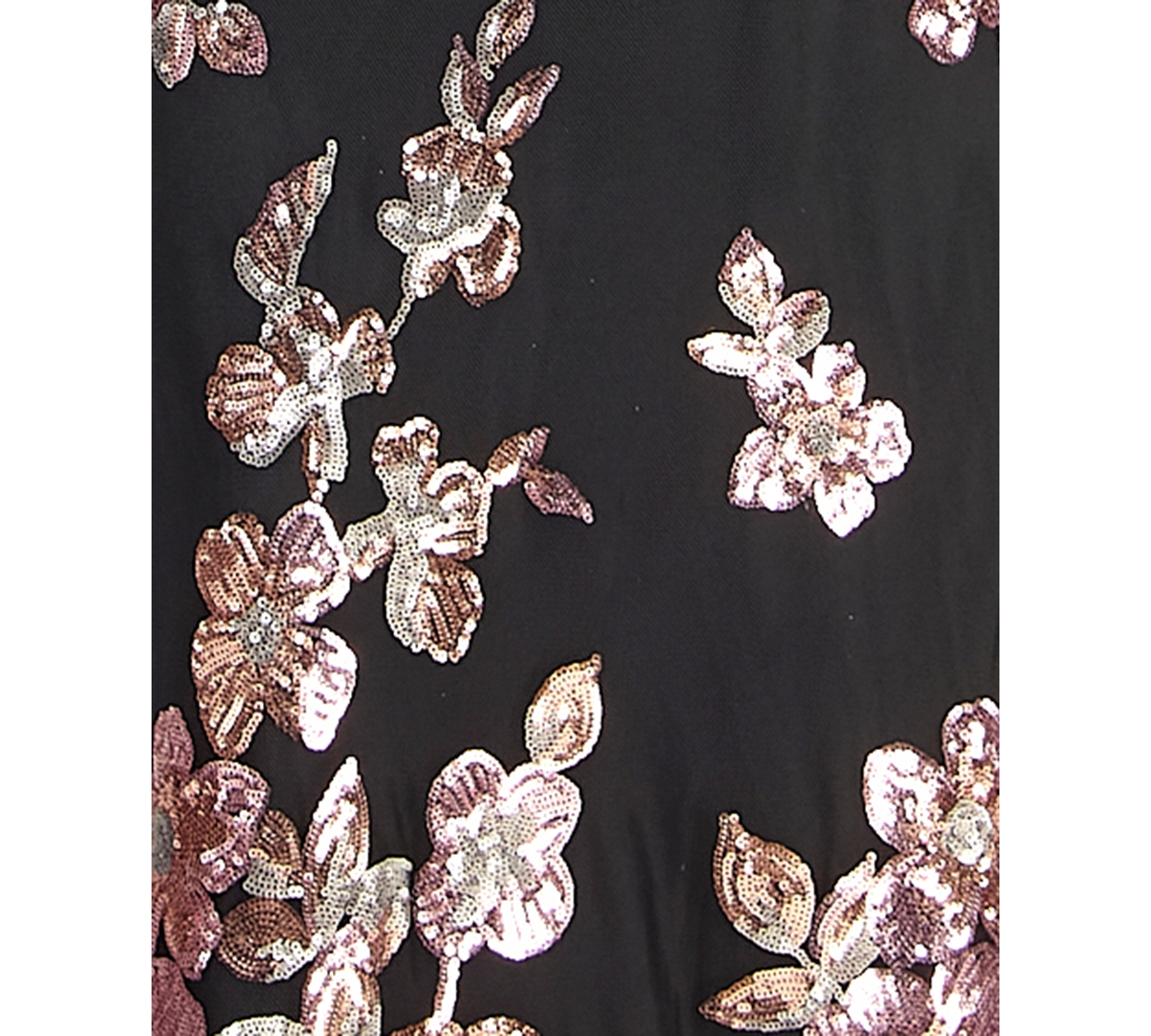 City Studios Juniors' Sequin Flower Long Slim Gown