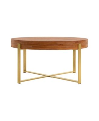 Modern Retro Round Coffee Table, Gold Legs