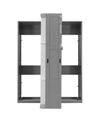 Rotating Queen Murphy Bed with Hidden Storage, Space-Saving Wall Bed for Small Rooms