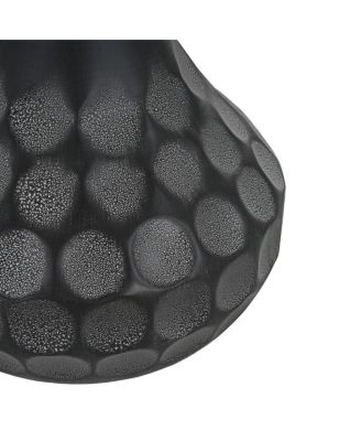 Streamdale Accent Metal Coffee Table, Pedestal, Hand-hammered, White+Black