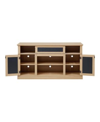 Streamdale Embossed Pattern TV Stand, Media Console w/ Storage, Sliding Door,   58.27"W