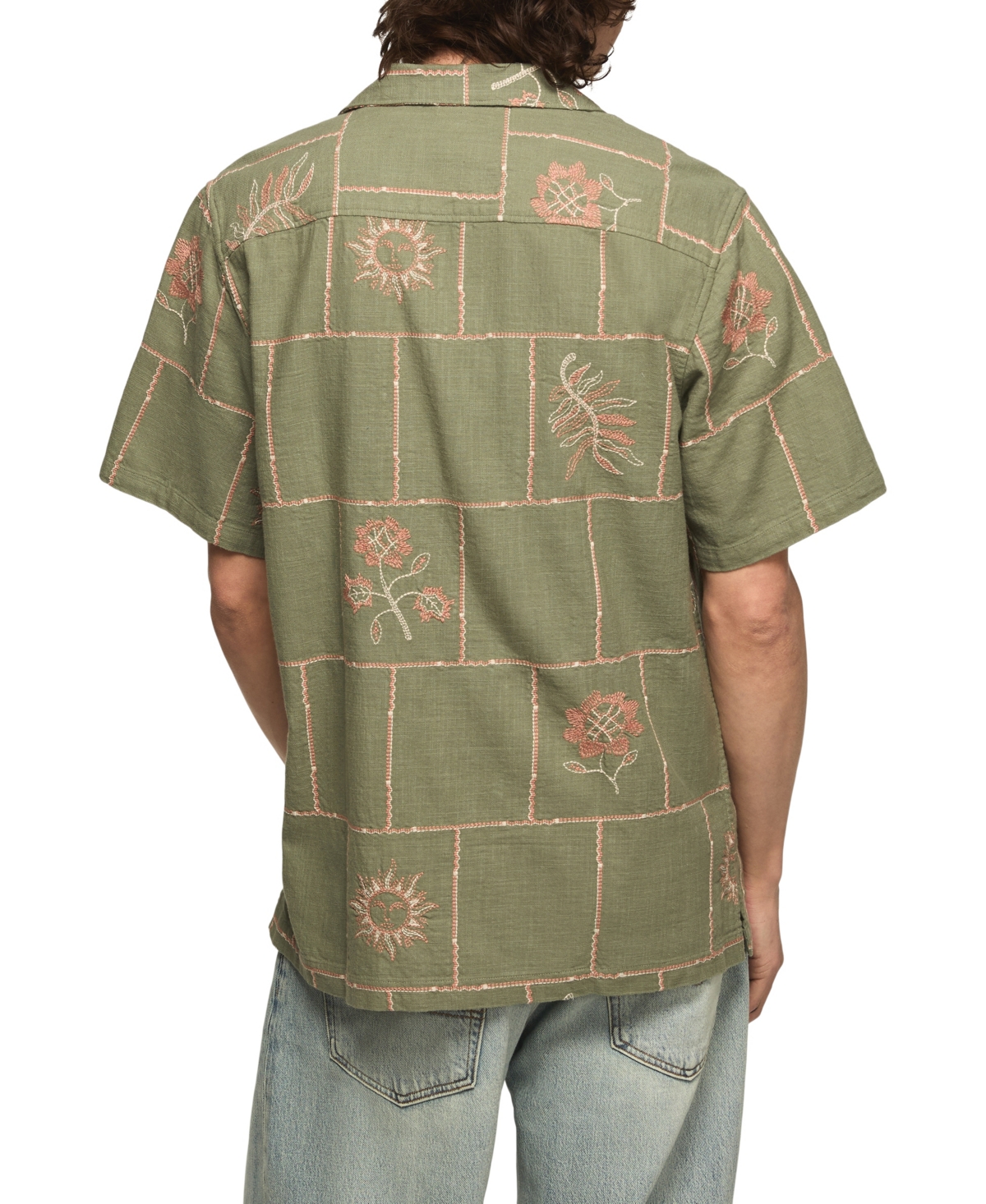 Lucky Brand Men's Novelty Camp Collar Shirt