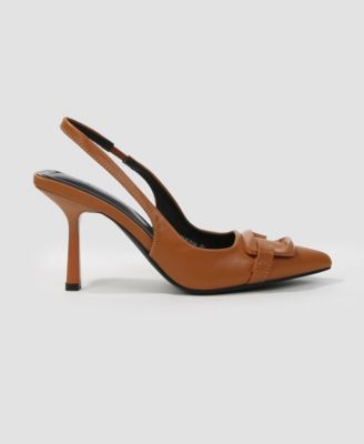 Women's Cindy Slingback Pumps with Tonal Buckle Detail