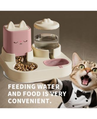 Large Capacity Automatic Pet Feeder and Waterer, 2200ML Water &1800ML Food, Smart Timer
