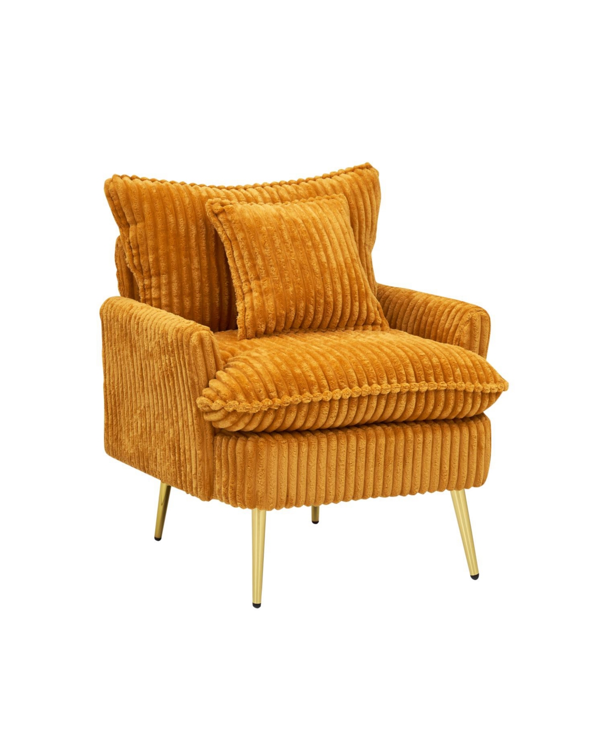 Streamdale Furniture Streamdale Yellow Corduroy Accent Chair - Modern & Comfortable