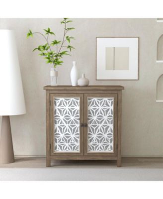 Rustic Brown Wood Storage Cabinet - 31.89" Wide