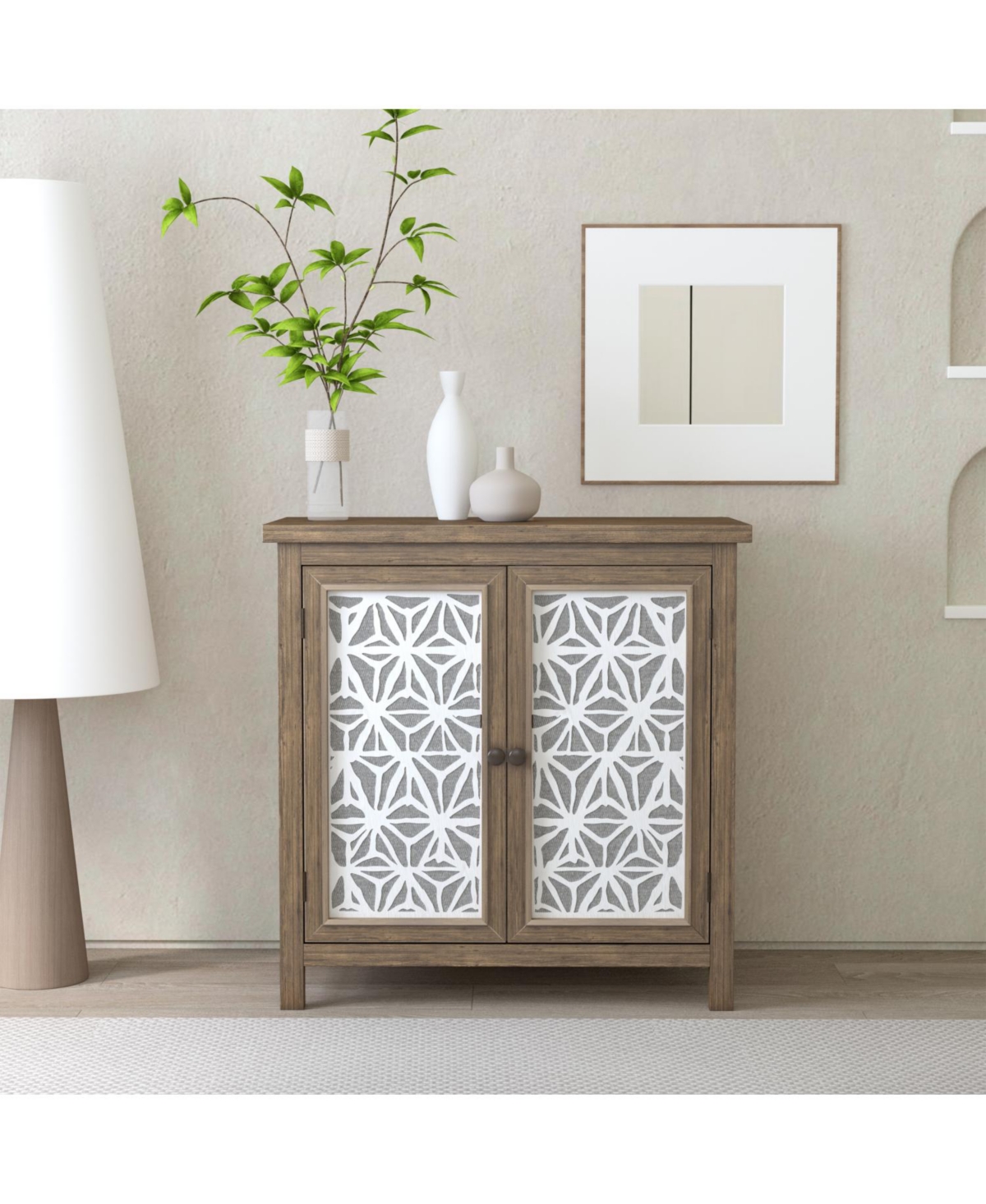 Streamdale Furniture Rustic Brown Wood Storage Cabinet - 31.89" Wide