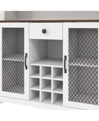  Rustic 70.9" Kitchen Pantry Storage Cabinet with LED