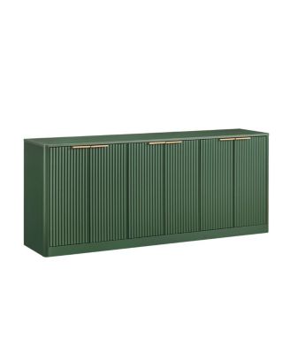 Streamdale 67-inch Modern Wavy Sideboard, 6-Door Storage Cabinet in Green
