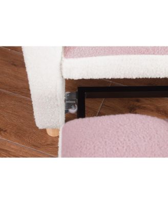 Convertible Sleeper Sofa Chair Bed with Pillow, Soft Teddy Fabric