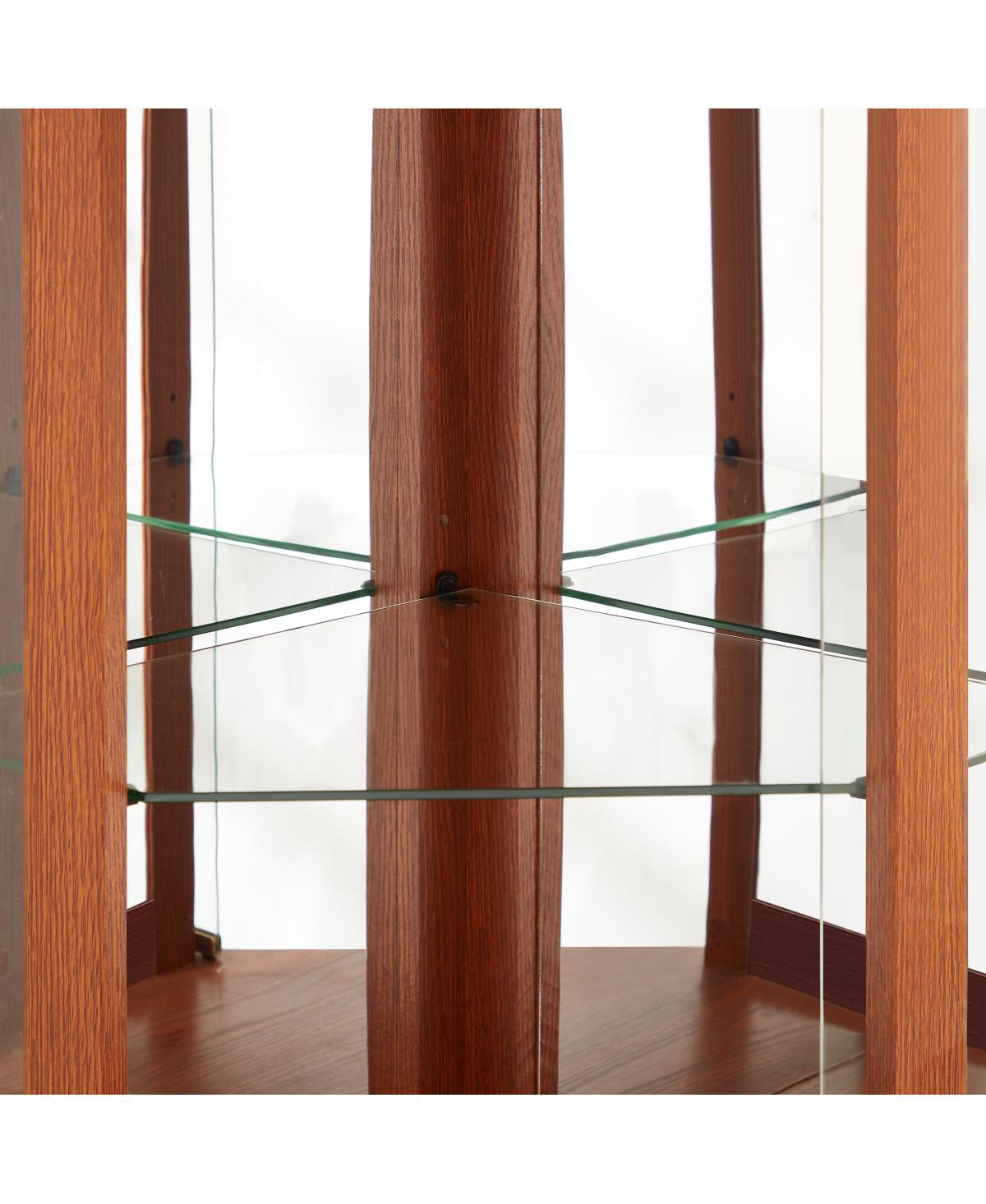 Streamdale Furniture Lighted Corner Curio Cabinet - Display Case for Living Room, Collectibles, Wine & Bar