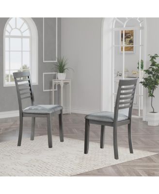 Streamdale Wooden Dining Chairs Set of 4 with Padded Seat, Gray