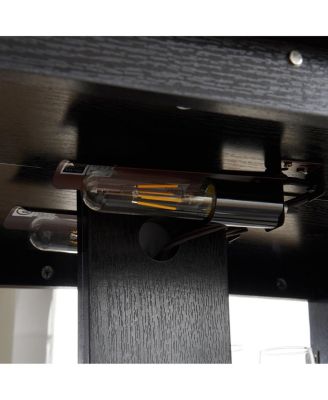 Streamdale Lighted Curio Cabinet with Glass Doors and Adjustable Shelves, Black