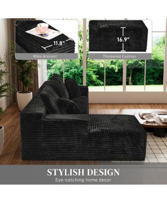 Modular Rabbit Hair Cloud Sofa - L-Shaped, Recliner, Minimalist Sleeper