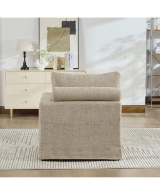 31.89" Wide Modular Sofa Bed with Chenille Fabric & Metal Legs