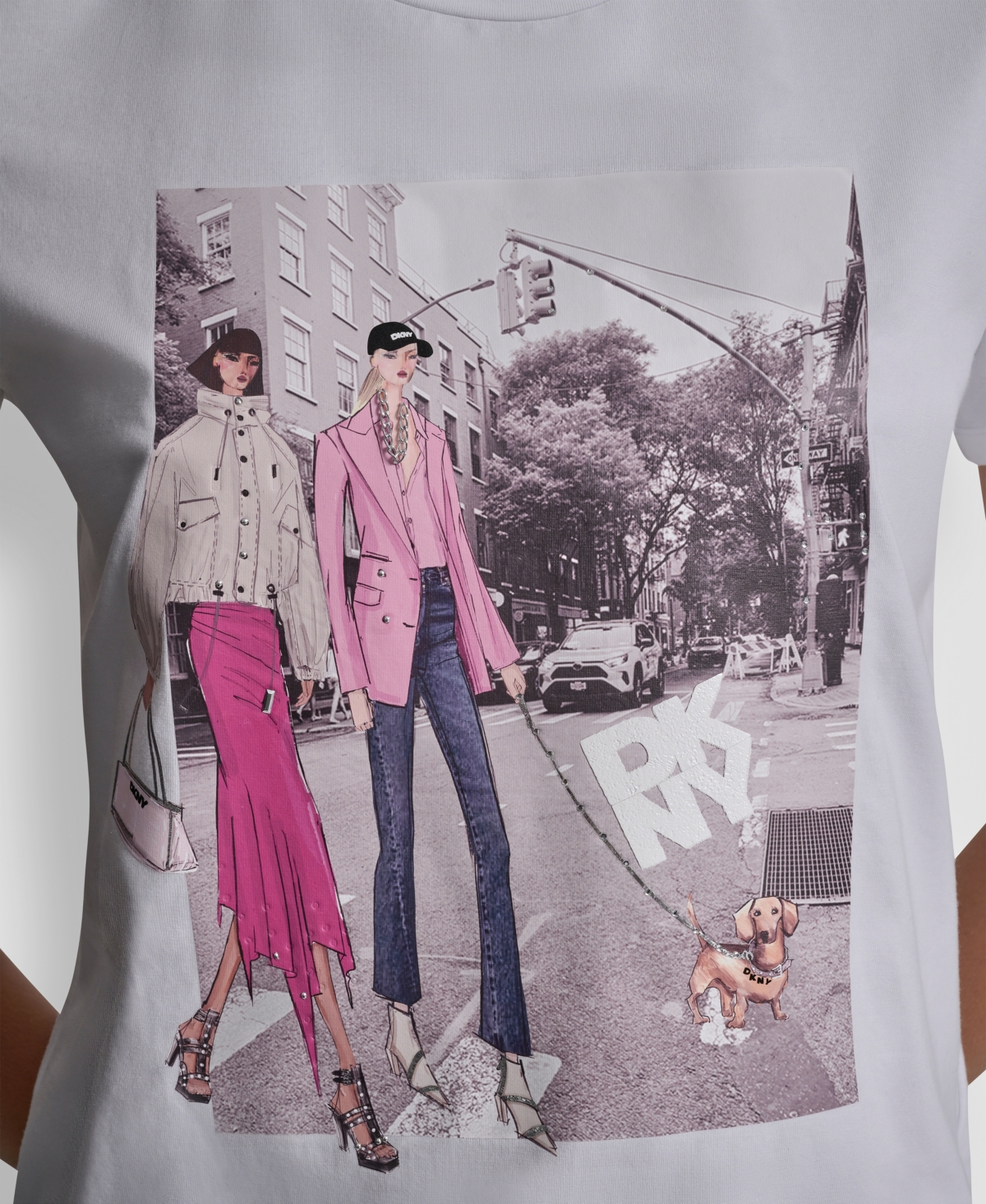 Dkny Women's Bleecker Conversational Short-Sleeve T-Shirt